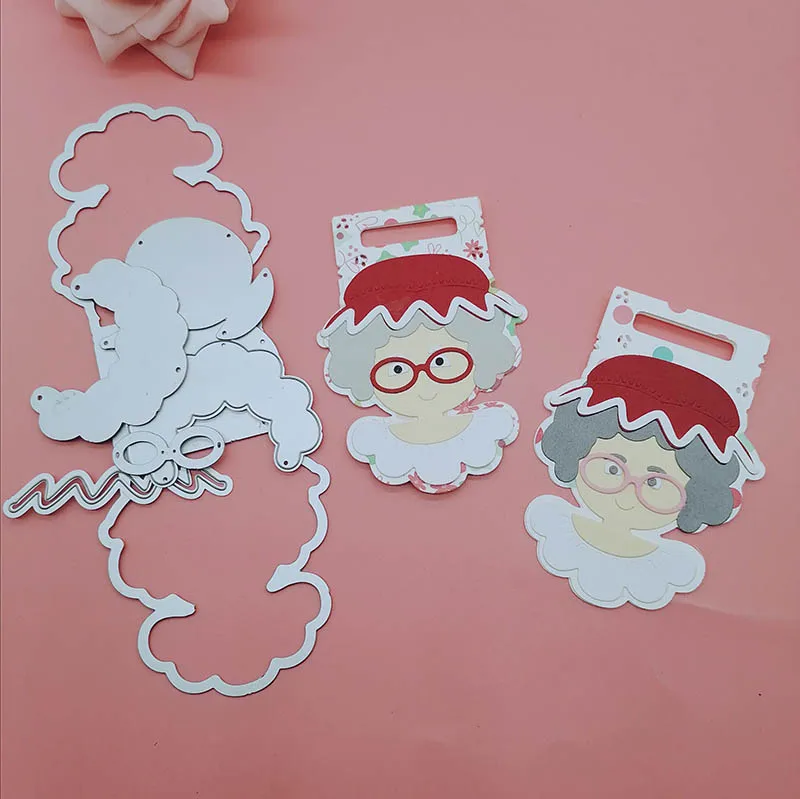 Mrs Santa Clause мешок Топпер Рождество Металл высечки трафареты для DIY скрапбукинга альбом декоративное тиснение бумажные карты
