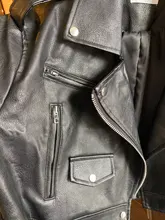 Jacket Short Winter Coat Faux-Leather Mozuleva Black Women Retro PU Turn-Down-Neck Loose