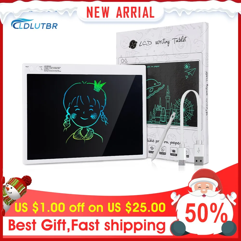 Ldlutbr 16 polegada lcd escrita tablet tela colorida placa de escrita almofadas desenho digital tablet eletrônico placa memorando com caneta