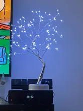 LED Night Light Mini Christmas Tree Copper Wire Garland Lamp For Home Kids Bedroom Decor