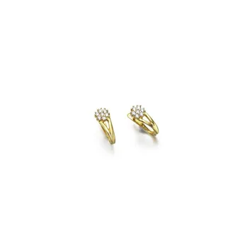 

Gold earrings Rosette Rhinestone 18K JEWELRY