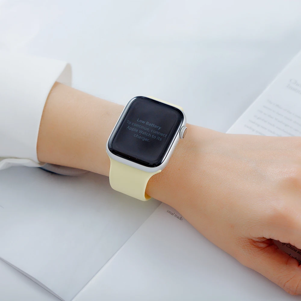 Silicone Strap For Apple Watch Band  7 41mm/45mm Series 6 SE 5 4 42mm/44mm Rubber Wristband iWatch 3 2 1 38/40mm Smart Bracelet