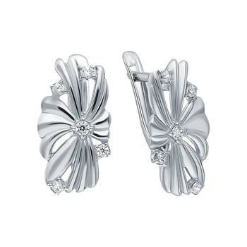 

Silver earrings with cubic zirconia sunlight sample 925 test