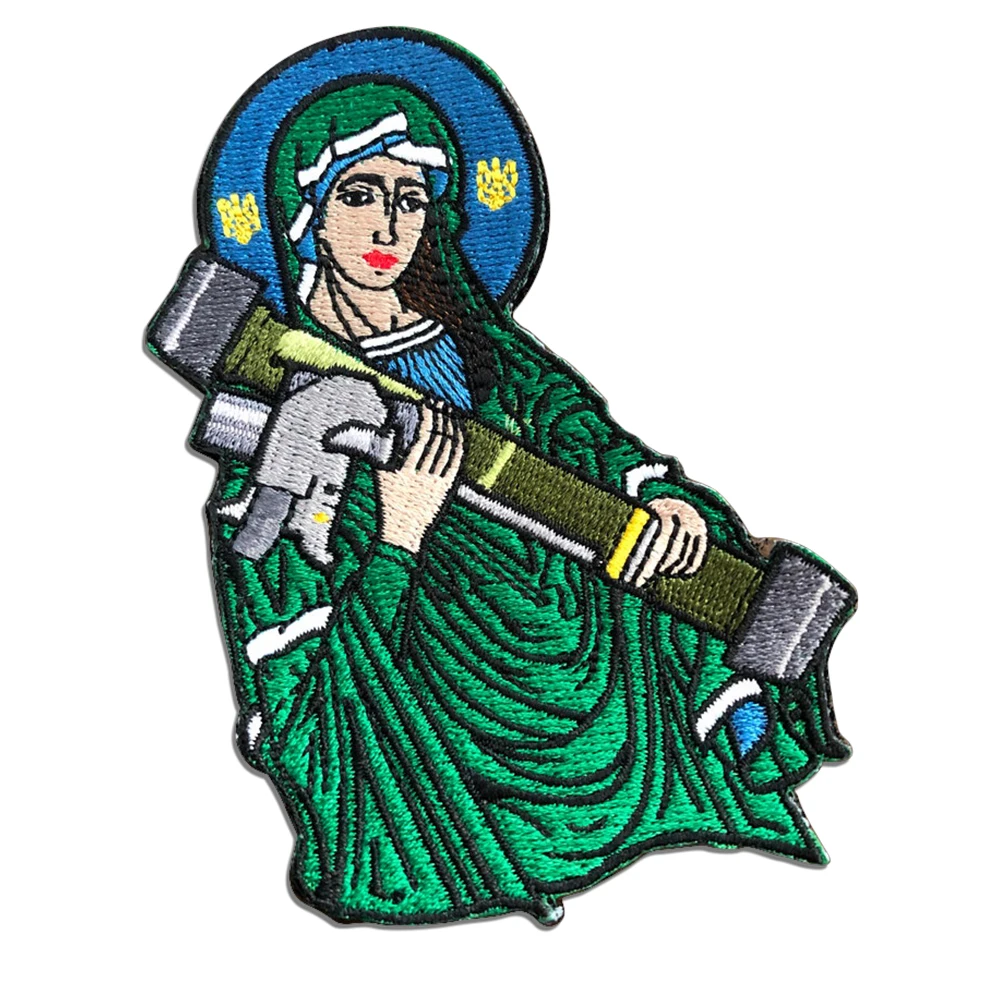 St. Javelin Ukraine Patches Embroiderey Iron on Patches for Clothig Jacket Shirt Lady Biker Badge Emblems Women Accessory