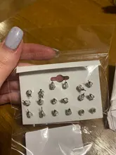 Juego de 9 pares de pendientes negros para mujer, Set de pendientes de perla simulada con bolas, Piercing de flor, kit de aretes de tuerca con tarjeta, joyería de Bisutería