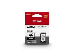 

Canon PG-46 Black Original Cartridge (Ending to the cartridge compatible hole and ready)-Canon Pixma E404/E414/ E464/ E484/ E474 Clear Printing