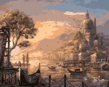 

Painting by Numbers Premium: Lock at sunset