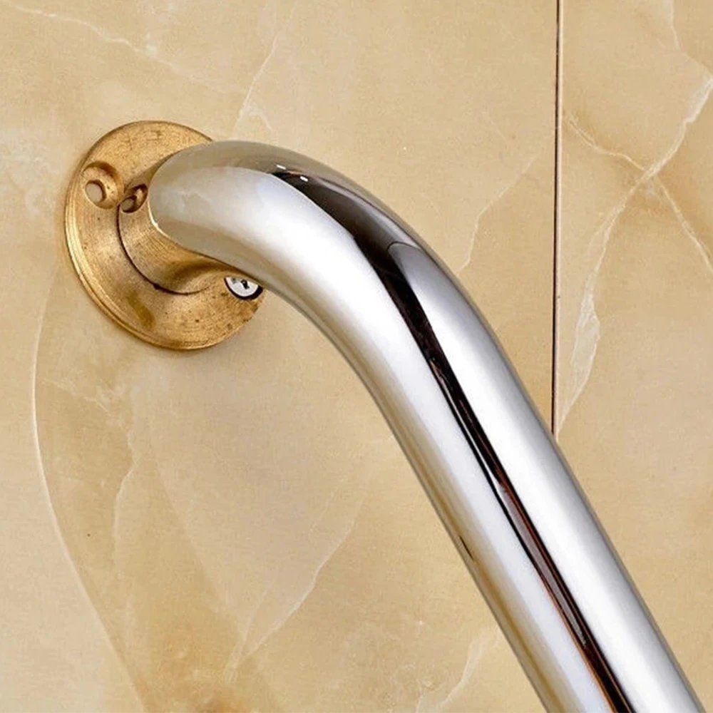 14 Inch Bathroom Safety Bathtub handrail Grab Bar with Concealed Screws-Chrome Brass Wall Mount 11-234