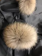 Zapatillas de piel de mapache esponjosa para mujer, chanclas planas de piel de zorro Real, sandalias deslizantes de pelo peludo para exteriores, zapatos increíbles para mujer