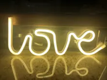 Sign-Lamp Battery-Box Nightlight Led-Neon-Lights Christmas Wedding Double-Powered Love-Shape