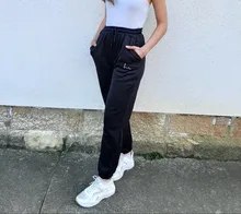 Joggers informales de lana para mujer, pantalones de chándal holgados de cintura alta, Hip-Hop, para correr, trotar, ropa de calle, 2020