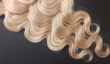 QUEEN BEAUTY-mechones de cabello humano postizo de 8 - 36 pulgadas, cabello brasileño Remy ondulado, 1, 3, 4 Uds. Por lote, pelo rubio 613, envío gratis