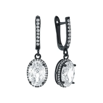 

Silver earrings with cubic zirconia sunlight sample 925