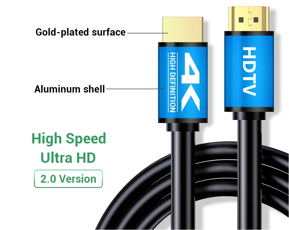 1.5m 5m 5FT 15FT 2.0 3D 4K HD Cable for 1080P Projector TV Quality Gold Plated I