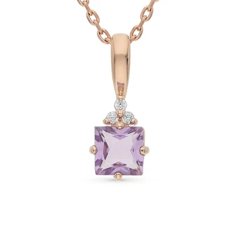 

Gold pendant with amethyst and cubic zirconia sunlight sample 585