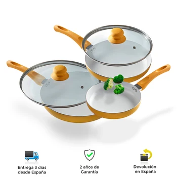 

Ceramic pans Set, non-stick, high quality, induction, gas, contaminant free