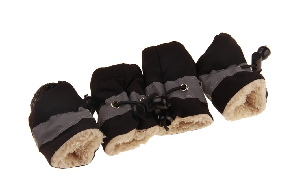 Plus cashmere black Нескользящая обувь для домашних собак; кроссовки для щенков; дышащие ботиночки; уличные повседневные парусиновые кроссовки для Тедди; для маленьких и средних собак - Цвет: Plus cashmere black