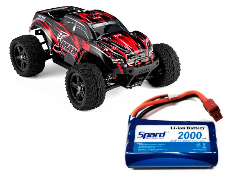 Радиоуправляемая машина Remo Hobby Smax 1:16 4WD RH1631 монстр на пульте с влагозащитой электроники - Цвет: Car + Extra battery 2000mah