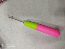 Agujas de ganchillo para cabello trenzado Jumbo y trenzas de ganchillo, 1 unidad, 15Cm, Color rosa y limón, de plástico para tejer