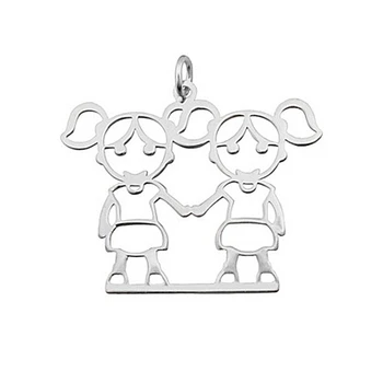 

Pendant Silver Law 925m 2 girls pigtails 25x30mm [5052]