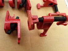 Wood Gluing Clamp-Set Quick-Release Heavy-Duty Metal Wide-Base 3/4