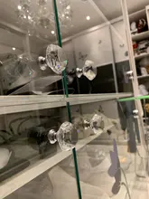 Wardrobe Handles Hardware Drawer Pull Cupboard Glass-Knobs Cabinet-Door Crystal Diamond-Shape