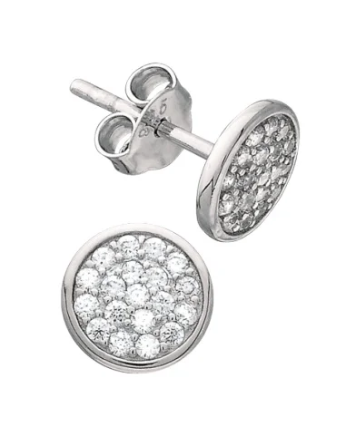 Pendientes Plata Rodiada Pave Circonitas