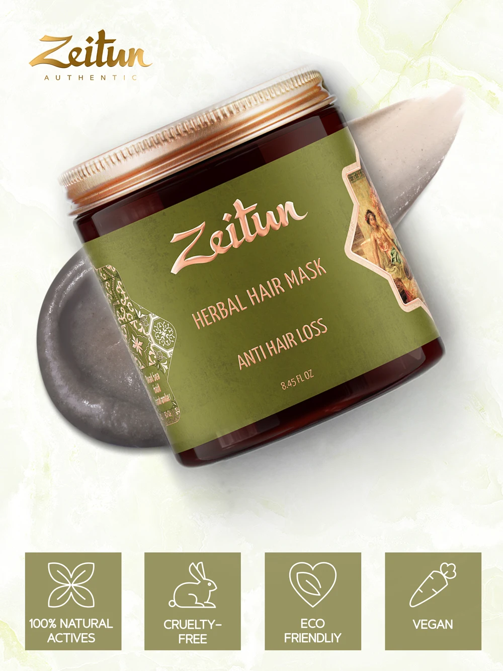 Z4312 -Anti-hair loss- Herbal hair mask - Dead sea mud and amla 250 ml 7