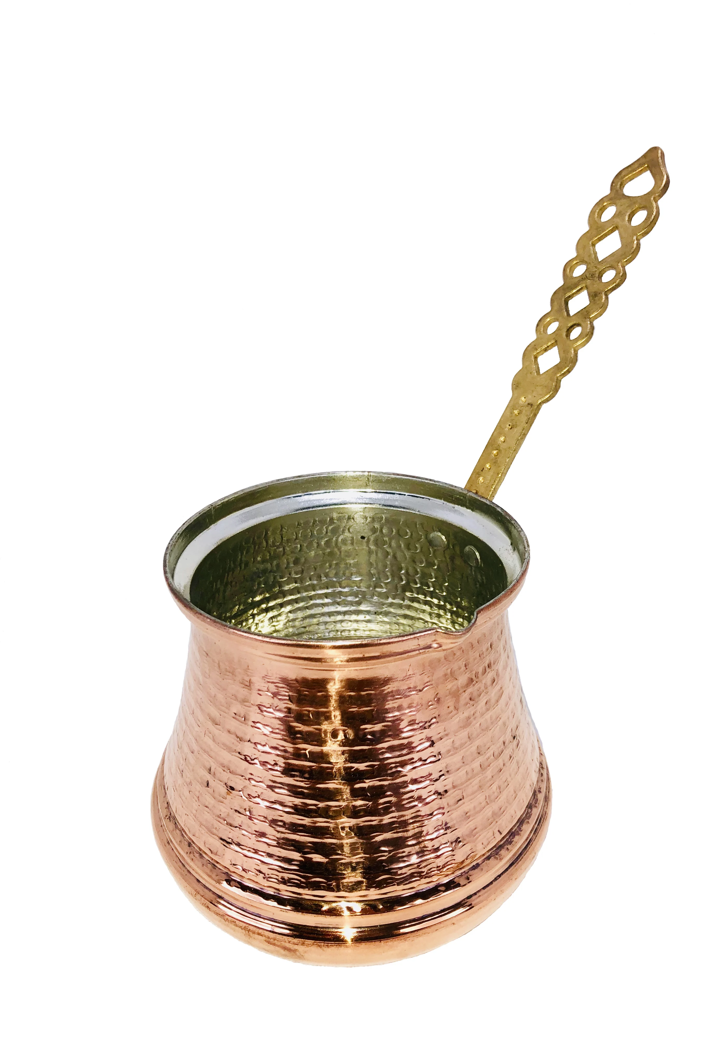 

Traditional Turkish Coffee Pot - Tinned Copper - Handmade - Hammered