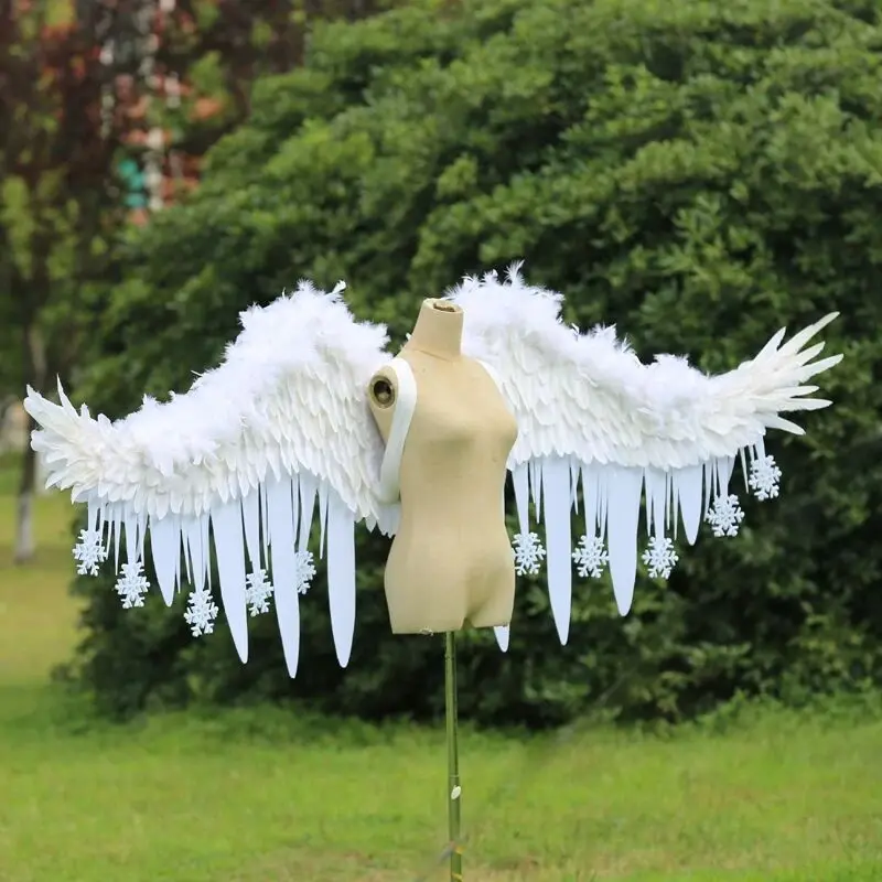 White Super-large Victoria feather Wing Model Walking Show Stage Performance High-end Commercial Feather |