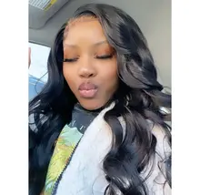 Wigirl-Peluca de cabello humano ondulado de 13x4 para mujer negra, postizo de encaje Frontal, pelo brasileño virgen predespuntado con densidad de 150%