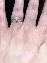 Modian sólida plata 925 redondo Simple claro CZ anillos de dedo para las mujeres y las niñas Cassic boda declaración regalo de joyería fina