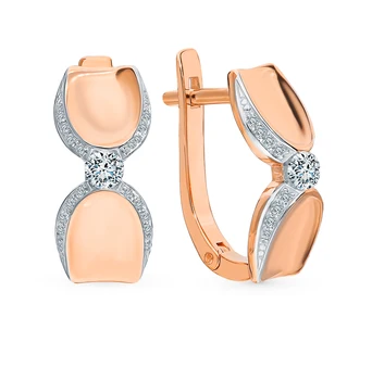 

Gold earrings "diamonds of Yakutia" sunlight sample 585