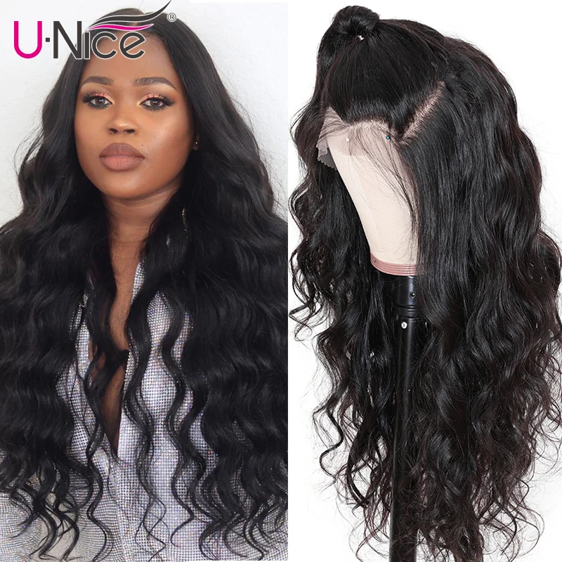Волосы UNICE, 360, фронтальный парик, бразильские волосы Remy, волнистые парики, 10-26 дюймов, человеческие волосы, парики для черных женщин, предварительно выщипанные с детскими волосами
