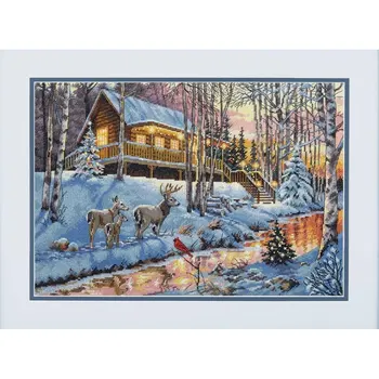 

Set for embroidery stitch dimensions winter cabin (winter hut) 38,1X25,4 cm (70-08976)