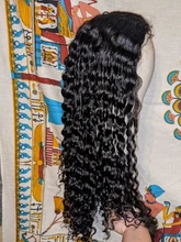 Pelucas de cabello humano peruano para mujeres negras, postizo de ondas profundas con cierre de encaje, 4x4