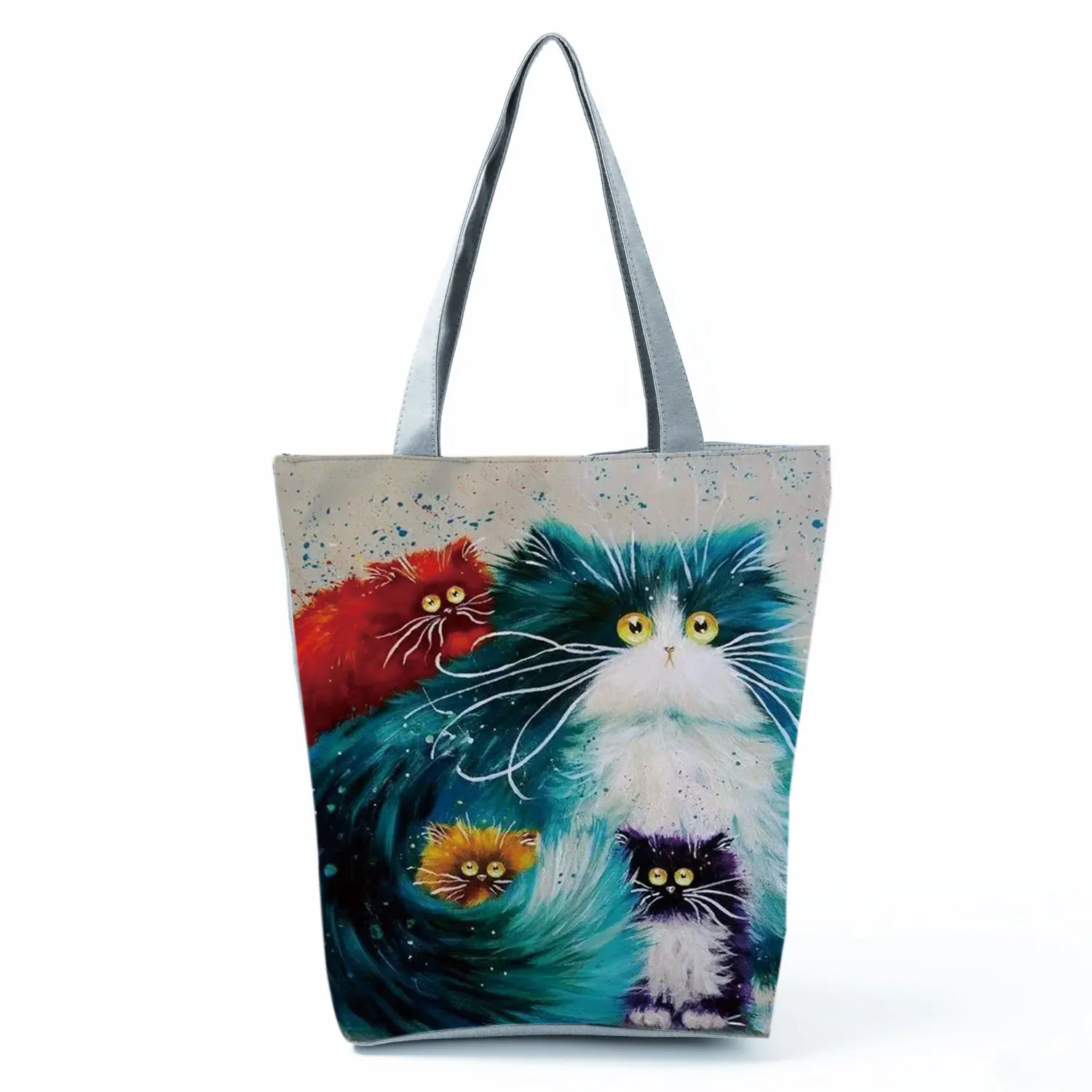 Cat Tote Bag Animal Eco Friendly Cartoon Handbags Cute High Capacity Portable Shopping Bag Printed Bags For Women Dropshipping