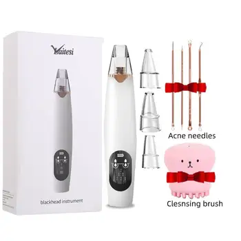 

1 Set Blackhead Remover+Acne Needles+Face Cleansing Brush Skin Care Tools Electric Blackhead Vacuum Suction T Zone Pore Cleaner