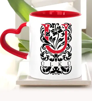 

Personalized Letter Red Heart OF Mug Cup (Model 2)