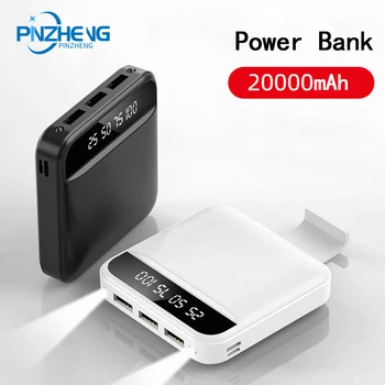 

PINZHENG Power Bank 20000mAh LED Display Portable Charger External Battery 20000mAh Power Bank For iPhone Android PowerBank