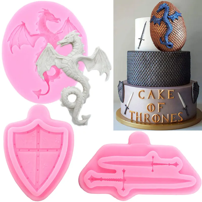 inval Hertog Eerlijkheid Draak Siliconen Fondant Mallen Zwaarden Schild Battle Mold Tronen Taart  Decoreren Gereedschappen Cupcake Chocolade Snoep Polymeer Mal Van Klei -  AliExpress