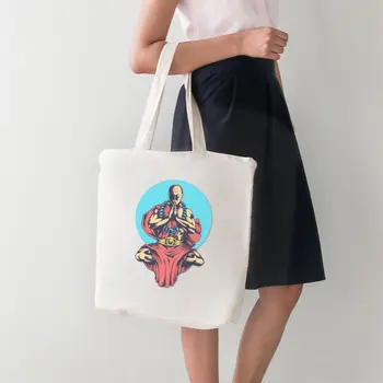

Angemiel Bag Buddha Meditation Women Big Shopping Beach Tote Bag