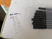 Set de bolígrafos de punta fina de tinta negra, juego de 10 bolígrafos de 0.05, 0.1, 0.2, 0.3 y 0.4 para caligrafía y dibujo