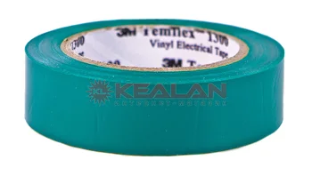 

3M temflex 1300 insulating tape green PVC, 0,13mm, 15mm, 10 m.