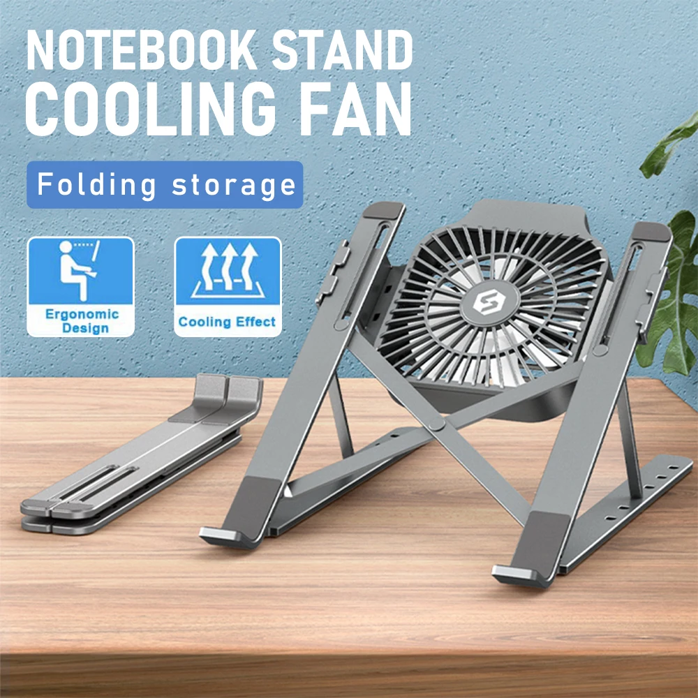 

Foldable Laptop tablet Stand With Cooling Fan Heat Dissipation For Desktop MacBook Air Pro Stand Notebook Holder HP DELL Cooler
