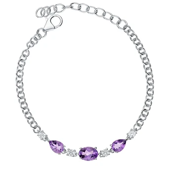 

Silver Bracelet with amethyst sunlight sample 925