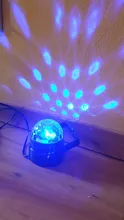 Bola de discoteca giratoria para fiesta, luz de fiesta giratoria activada por sonido, iluminación RGB 3LED de 3W para Navidad, boda, eventos, ángulo de haz, color negro con funda transparente