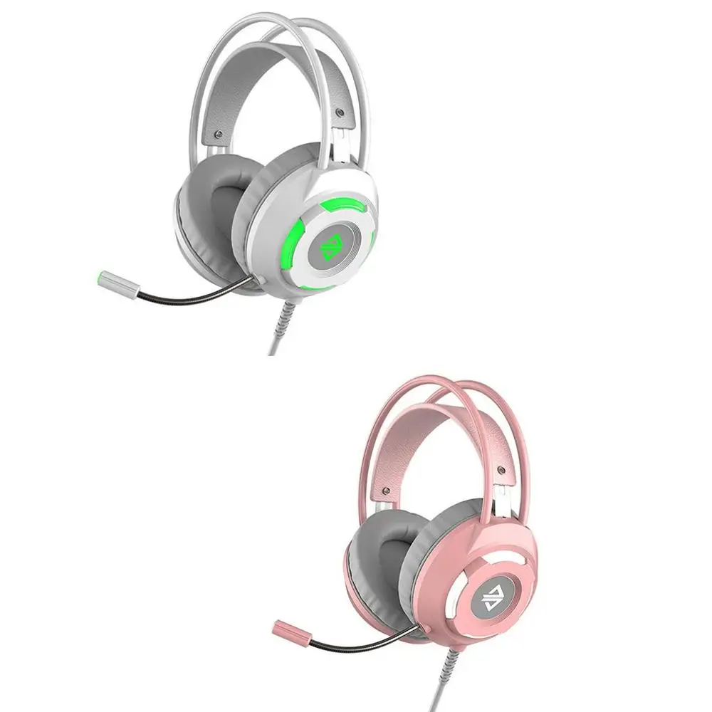 Game Fps Wire Headset Headphone Stereo HIFI Deep Bass Noise Canceling Computer PC Audiophiles Earphone With LED Light Microphone