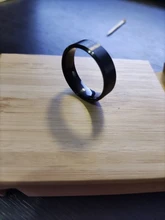 Anillo de acero inoxidable negro para hombre y mujer, joyería con abalorio, grabado personalizado con nombre