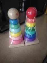 Juguete de apilamiento de torre de anillo de arcoíris para bebés, bloques de construcción de taza plegable, juguete de madera de plástico para niños pequeños, juguetes infantiles GYH